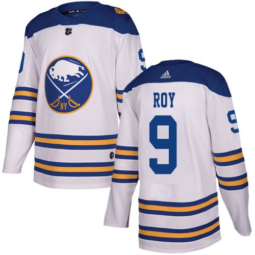 Men's Buffalo Sabres #9 Derek Roy White Authentic 2018 Winter Classic Stitched Hockey Jersey