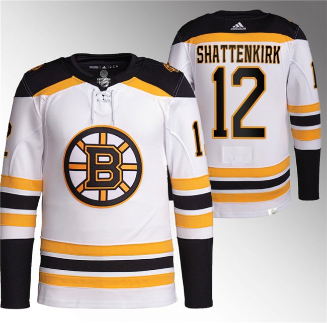 Boston Bruins #12 Kevin Shattenkirk White Stitched Hockey Jersey