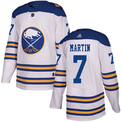 Men's Buffalo Sabres #7 Rick Martin White Authentic 2018 Winter Classic Stitched Hockey Jersey