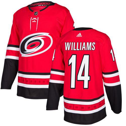 Men's Carolina Hurricanes #14 Justin Williams Red Stitched Hockey Jersey
