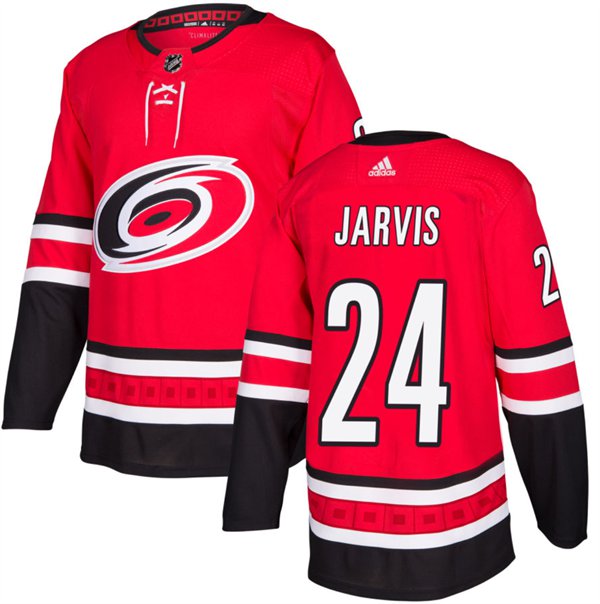 Men's Carolina Hurricanes #24 Seth Jarvis Red Stitched Hockey Jersey